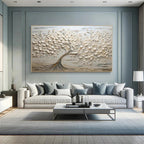 Textured Flower Canvas Art | Hand-Painted Wall Decor for Elegant Ambiance