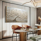 Textured Flower Canvas Art | Hand-Painted Wall Decor for Elegant Ambiance