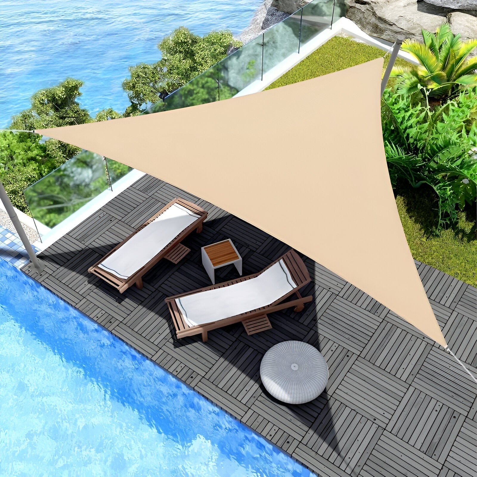 TriBlocker | Triangle Shade Sail with Waterproof UV Protection | Sun Shade for Patio Relaxation