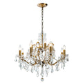 French Antique Gold Crystal Chandelier Two-Tiered Elegant Lighting Fixture