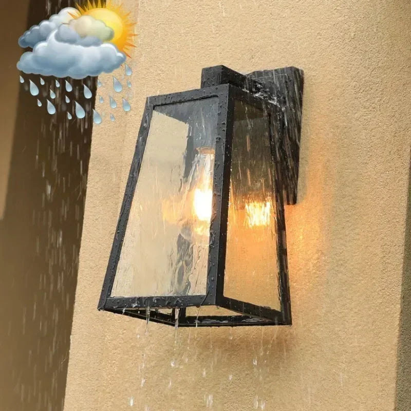 Verona Außenwandleuchte, Glas und Metall, IP65