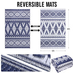 Versatile Outdoor Rug | Waterproof Reversible Mat with Geometric Design | Lightweight & Easy to Clean for Indoor-Outdoor Use