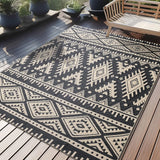 Versatile Outdoor Rug | Waterproof Reversible Mat with Geometric Design | Lightweight & Easy to Clean for Indoor-Outdoor Use