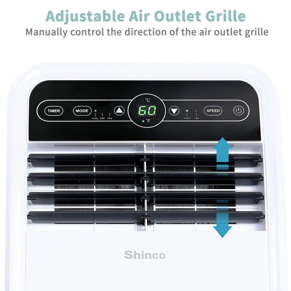 Versatile Portable AC Unit with 8,000 BTU Cooling & Dehumidifier for Year-Round Comfort