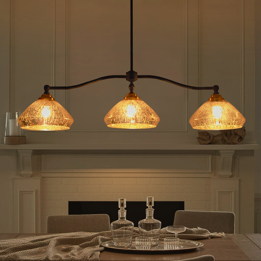 Vintage Charm | Black Chandelier Light with Dimmable Feature | Adjustable Height for Dining Room Elegance