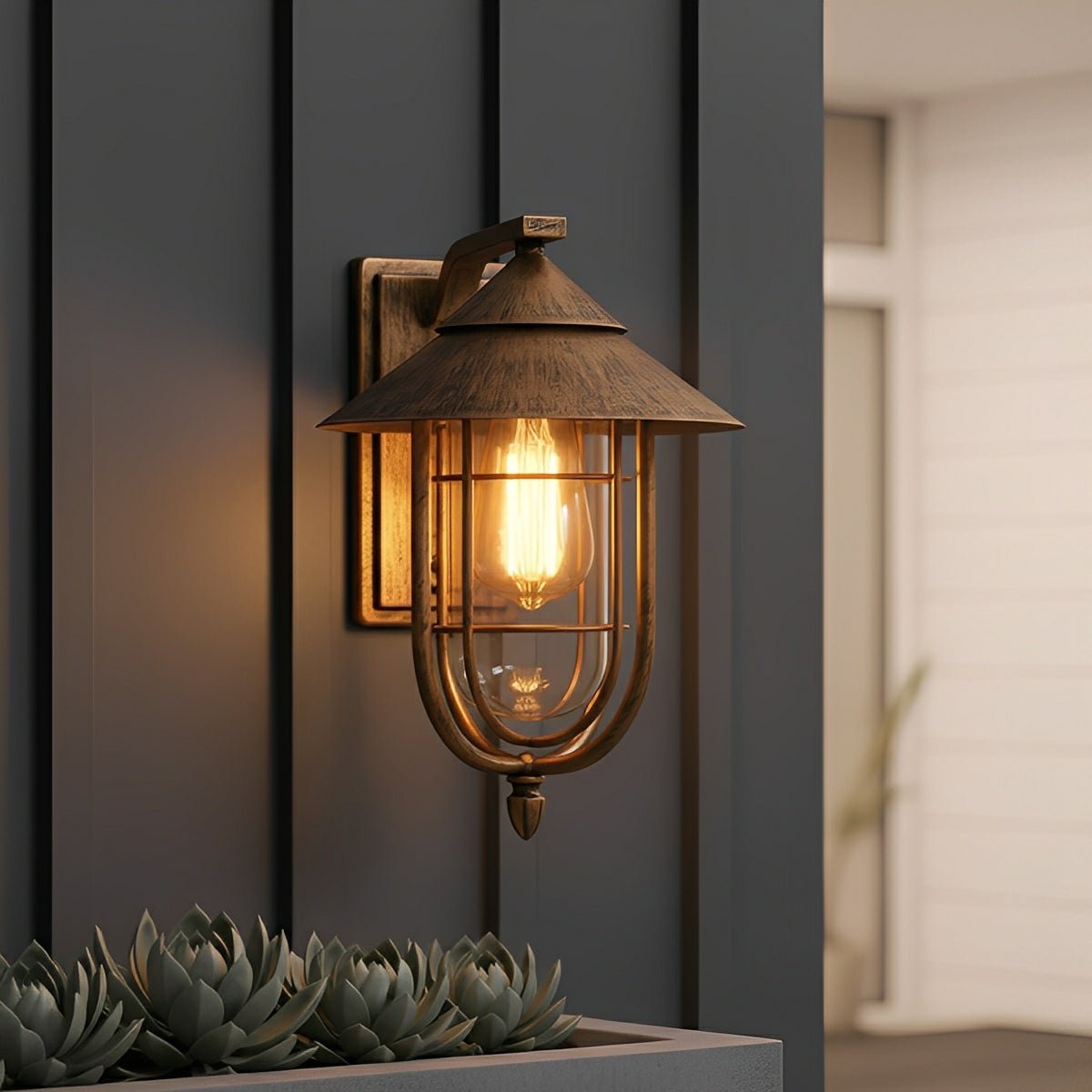 Vintage Birdcage Outdoor LED Porch Wall Light