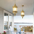 Vintage Rustic Cylinder Waterproof Outdoor LED Pendant Lantern