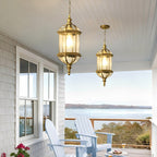 Vintage Rustic Cylinder Waterproof Outdoor LED Pendant Lantern