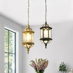 Vintage Rustic Cylinder Waterproof Outdoor LED Pendant Lantern