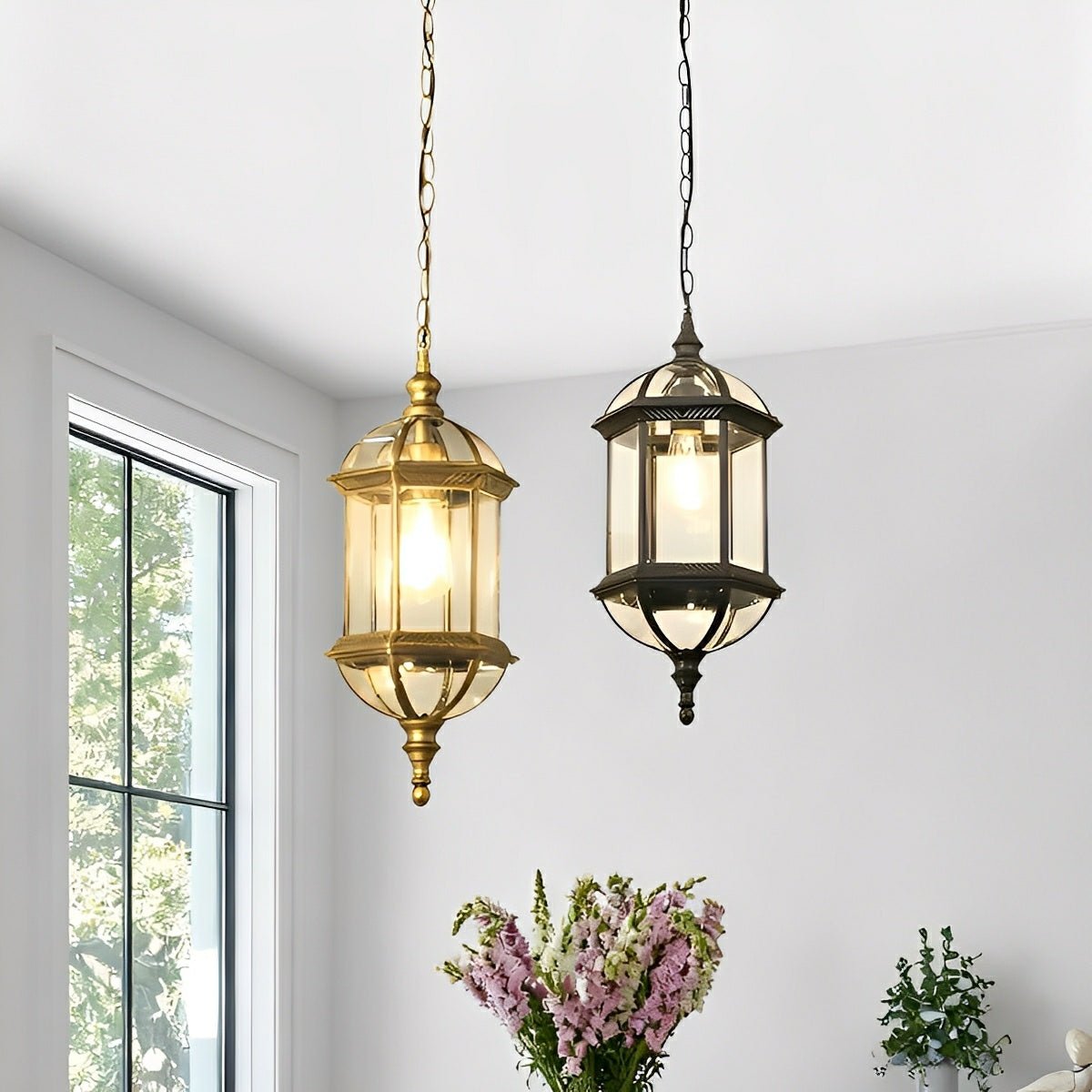 Vintage Rustic Cylinder Waterproof Outdoor LED Pendant Lantern