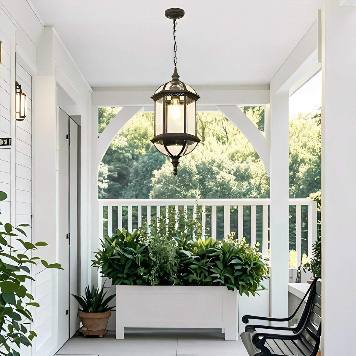 Vintage Rustic Cylinder Waterproof Outdoor LED Pendant Lantern