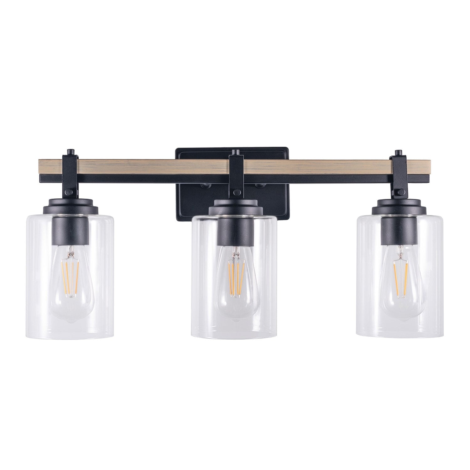 Eero vanity light glowing warm — studio white