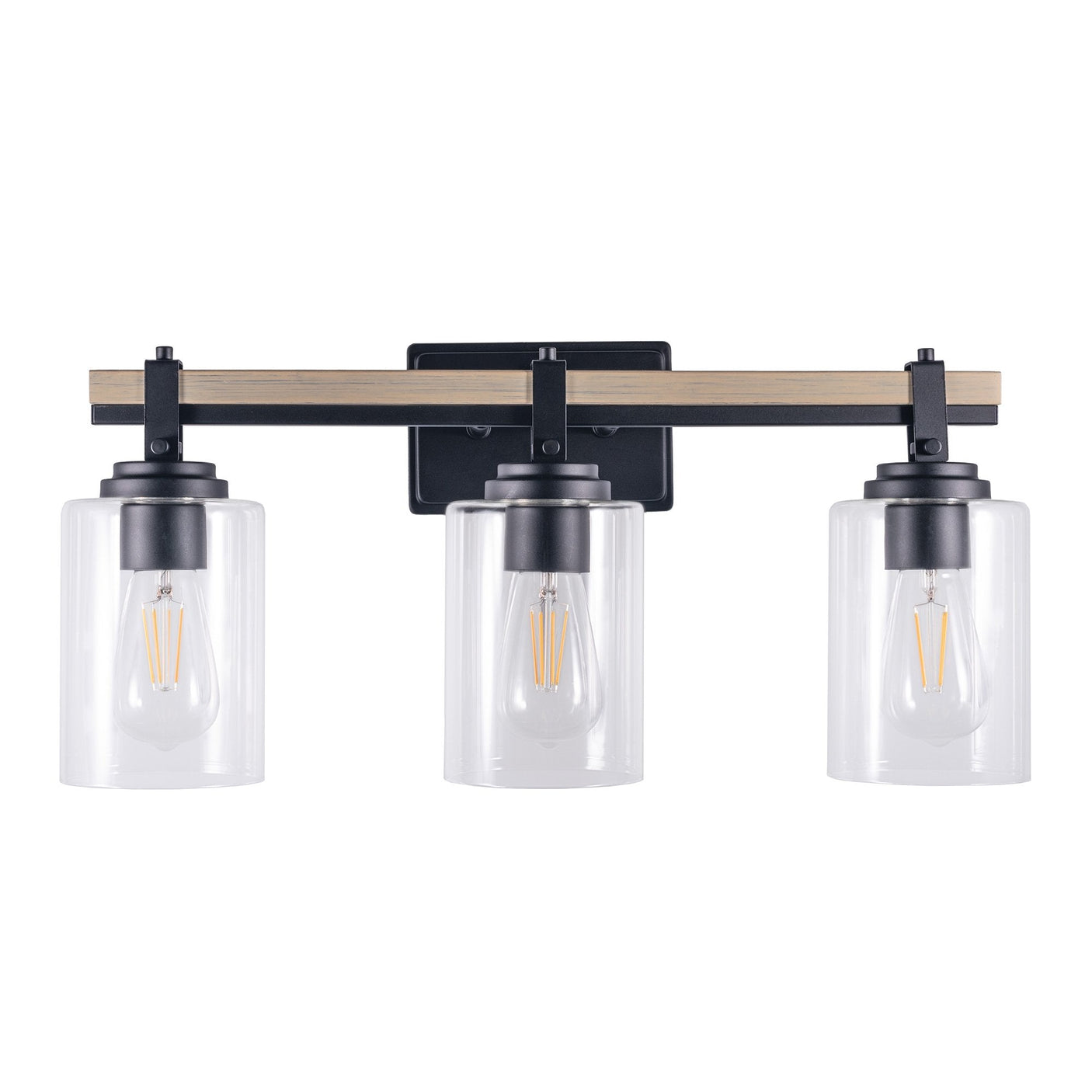 Eero vanity light glowing warm — studio white