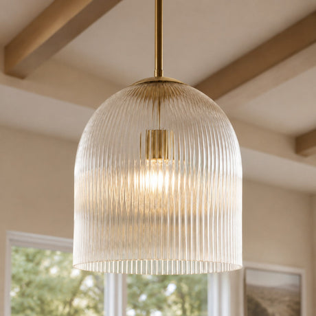 Vireo ribbed glass dome pendant