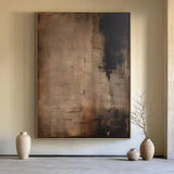 Abstraktes Wabi-Sabi Wandbild, handgemalt auf Leinen