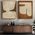 Wabi Sabi | Abstract Canvas Prints Set of 2 with Hand-Painted Design | Unique Wall Art for Artistic Ambiance
