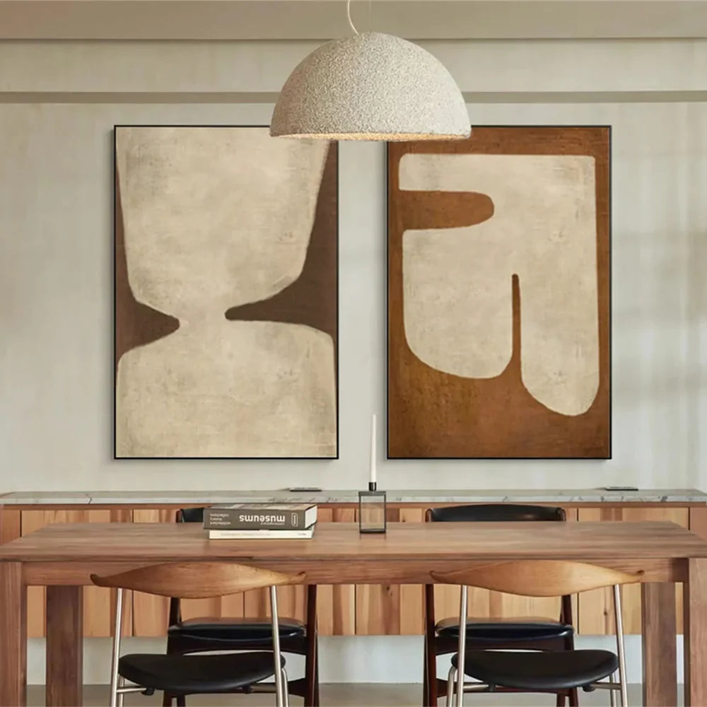 Wabi Sabi | Abstract Canvas Prints Set of 2 with Hand-Painted Design | Unique Wall Art for Artistic Ambiance