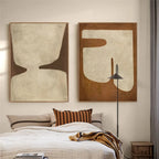 Wabi Sabi | Abstract Canvas Prints Set of 2 with Hand-Painted Design | Unique Wall Art for Artistic Ambiance