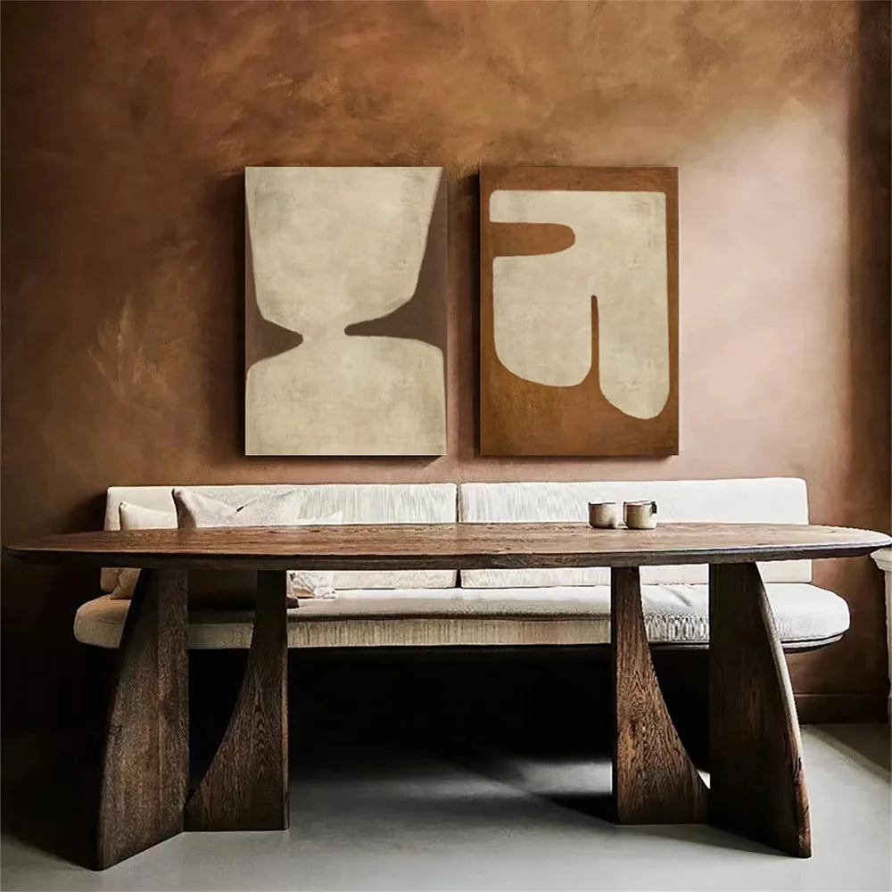 Wabi Sabi | Abstract Canvas Prints Set of 2 with Hand-Painted Design | Unique Wall Art for Artistic Ambiance