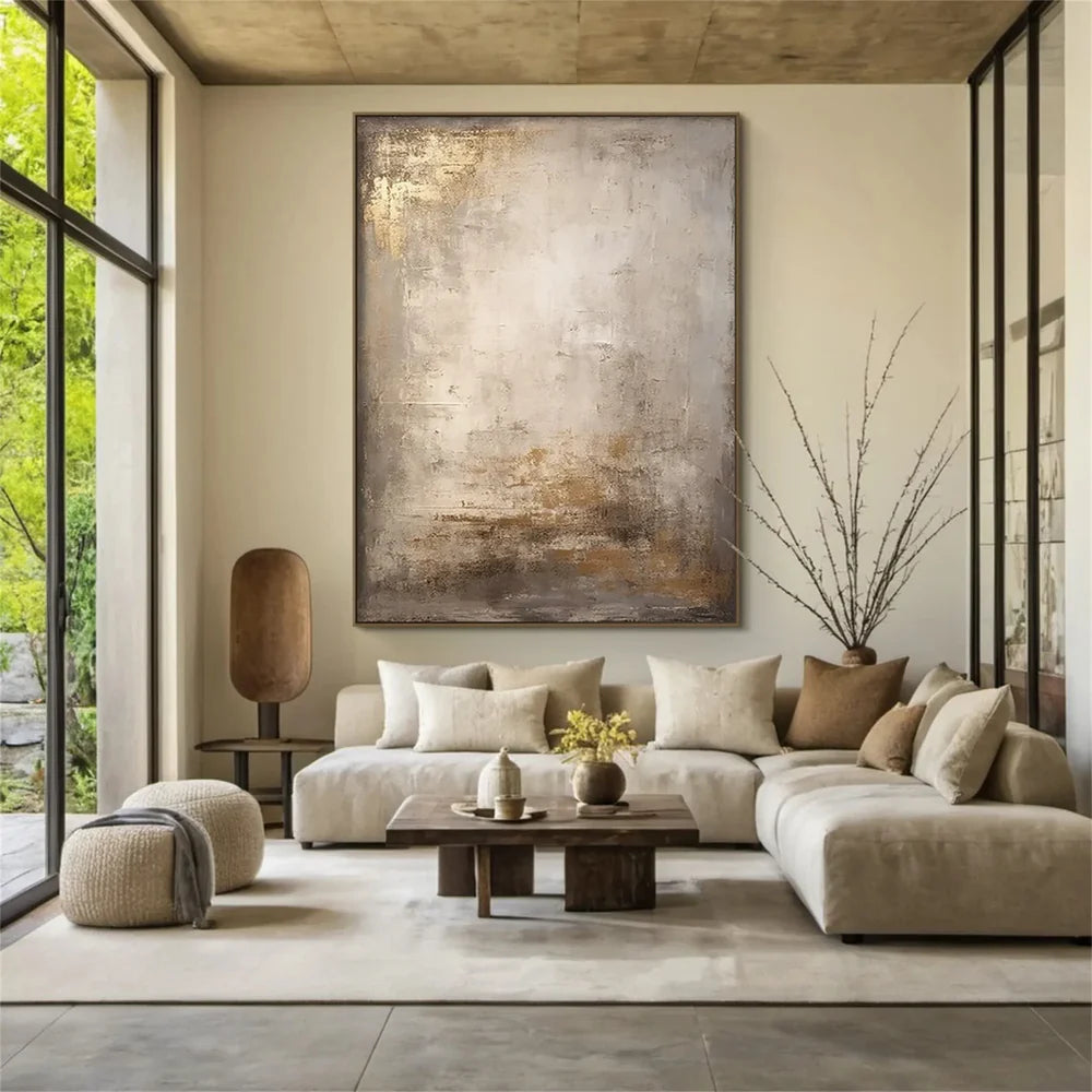 Wabi-Sabi Wandbild auf Leinwand, handgemalt