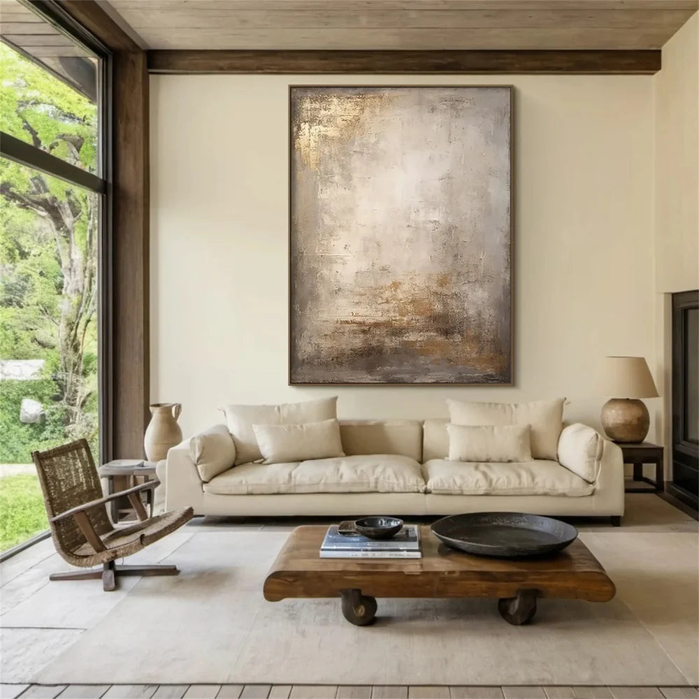 Wabi-Sabi Wandbild auf Leinwand, handgemalt