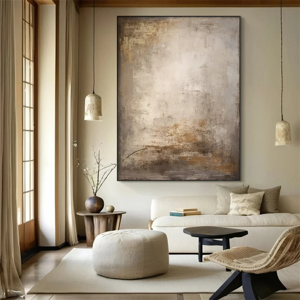 Wabi-Sabi Wandbild auf Leinwand, handgemalt