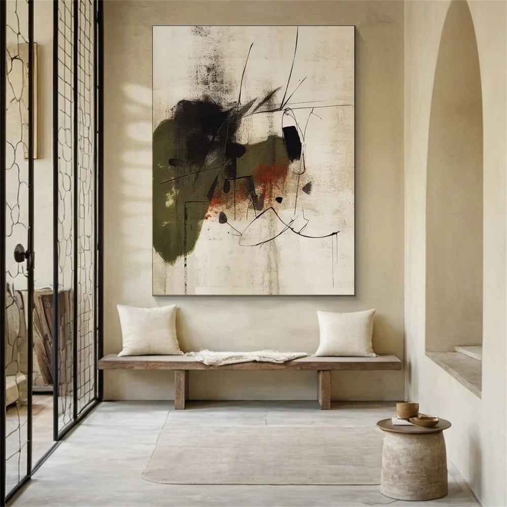 Wabi-Sabi Leinwandbild, abstrakt und handgemalt