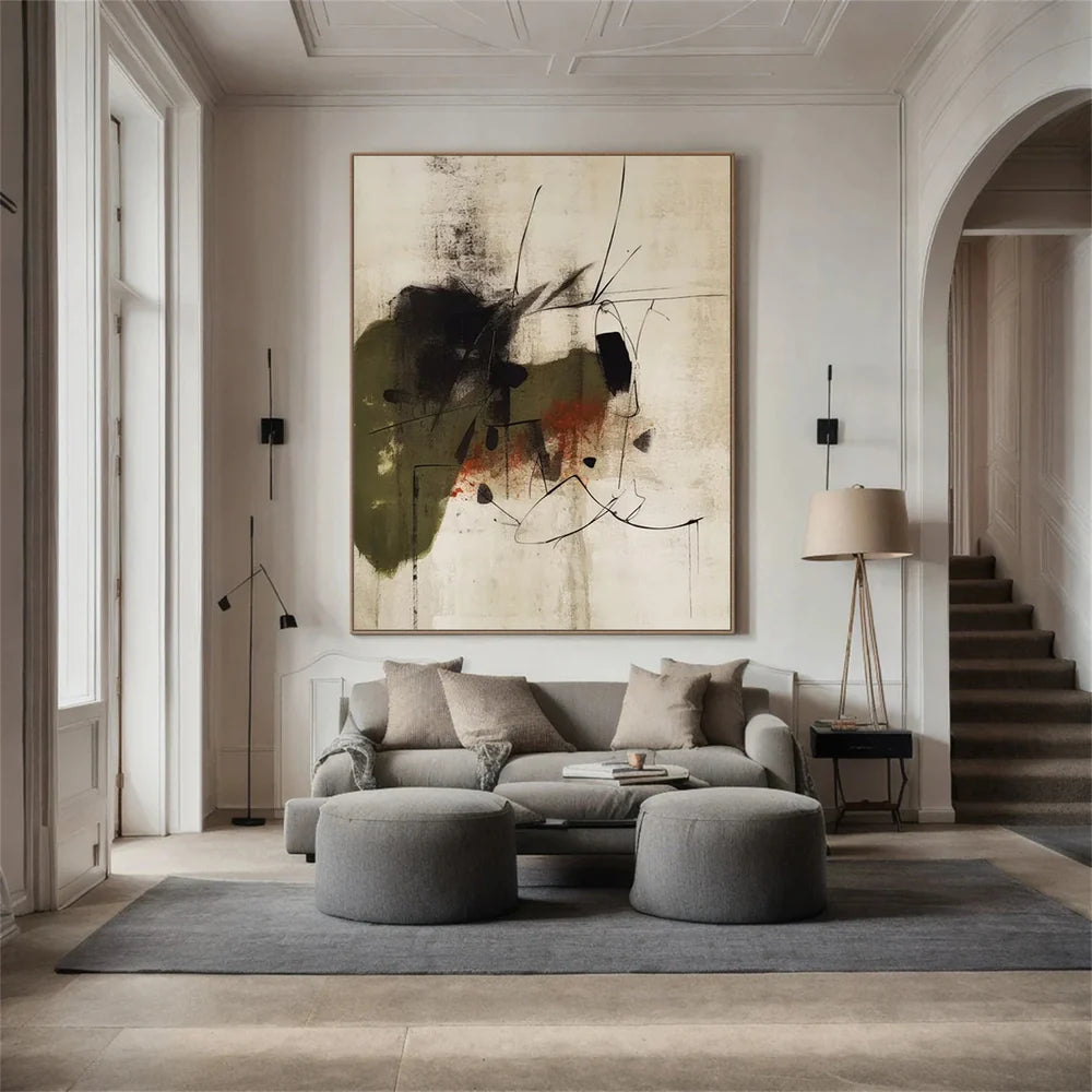 Wabi-Sabi Leinwandbild, abstrakt und handgemalt