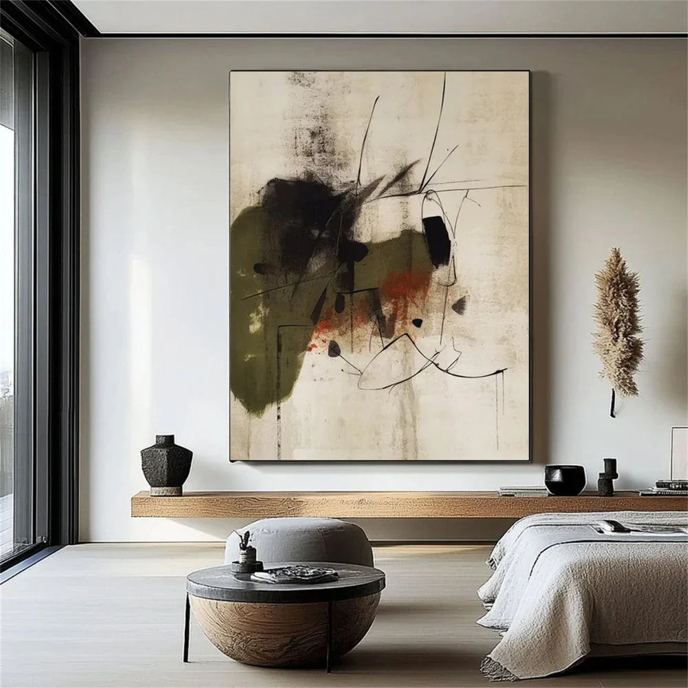Wabi-Sabi Leinwandbild, abstrakt und handgemalt