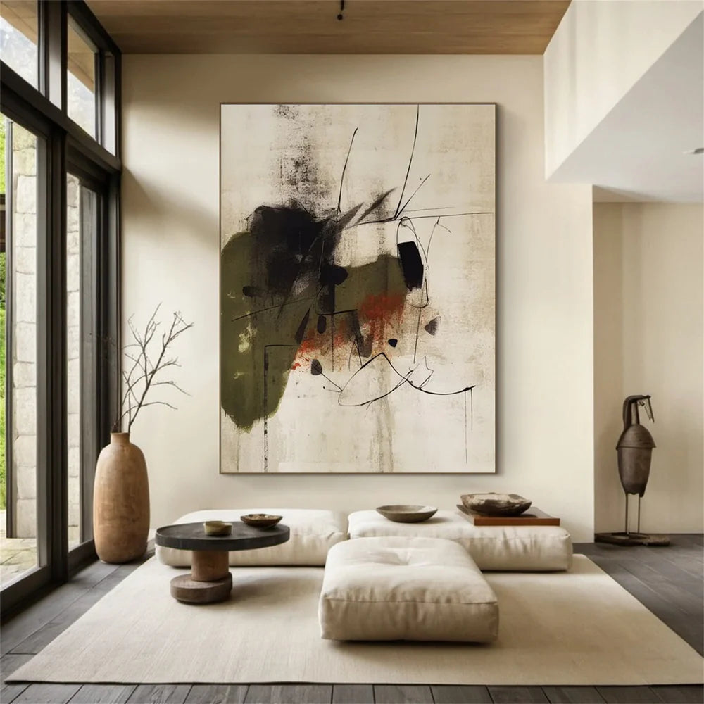 Wabi-Sabi Leinwandbild, abstrakt und handgemalt