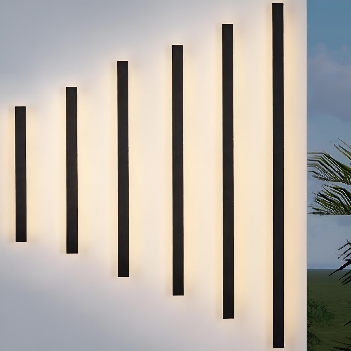 LED-Außenwandleuchte, schmale Lichtleiste, wetterfest