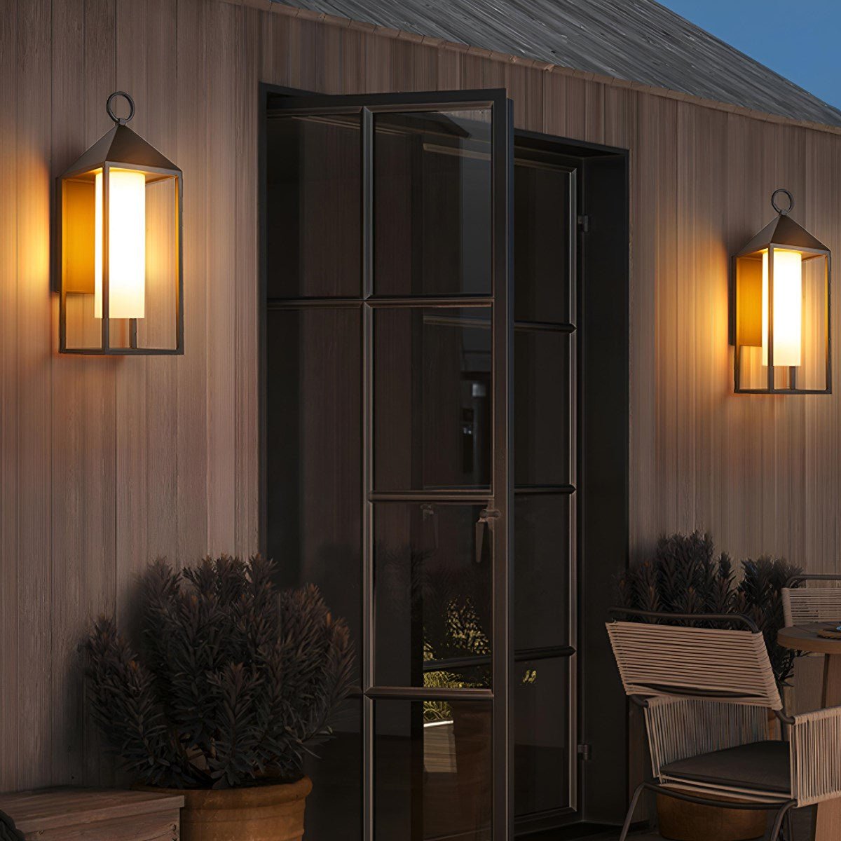 Modern Rustic Outdoor LED Porch Wall Lantern