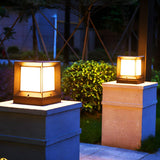 Modern Square Solar LED Outdoor Post Light