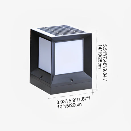 Modern Square Solar LED Outdoor Post Light