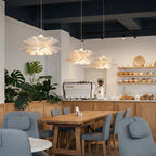 White Lotus Pendant Light Modern Petal Ceiling Light for Dining & Foyer