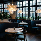 White Lotus Pendant Light Modern Petal Ceiling Light for Dining & Foyer