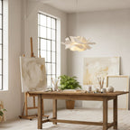 White Lotus Pendant Light Modern Petal Ceiling Light for Dining & Foyer