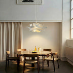 White Lotus Pendant Light Modern Petal Ceiling Light for Dining & Foyer