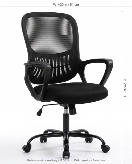Brisa mesh chair dimensions diagram