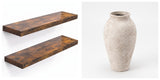 The Styled Shelf Set — Ridge shelves and Willa vase, studio on white