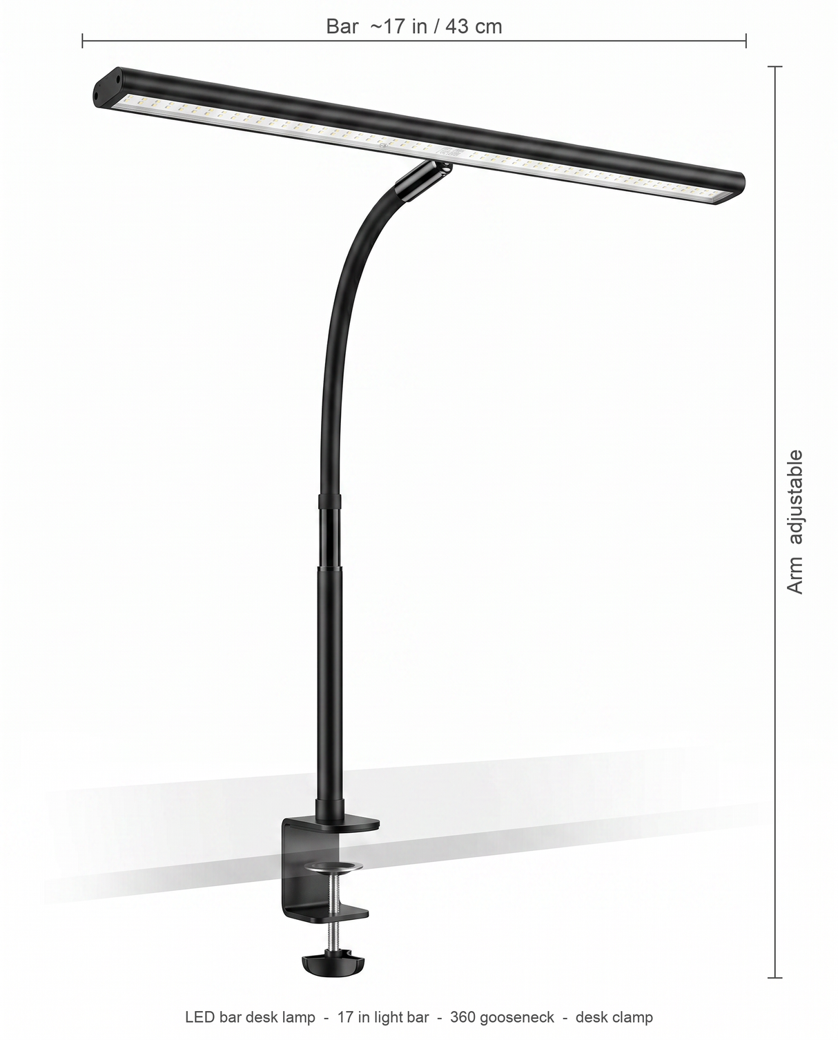 Solene bar lamp dimensions diagram
