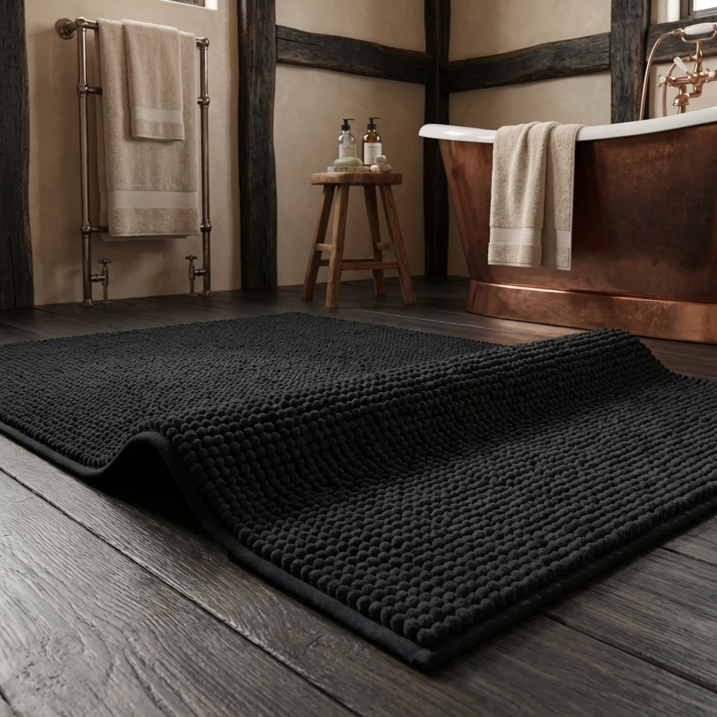 Nimbus soft bath rug in black