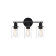 Bosco 3-light vanity light in matte black — studio view