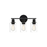 Bosco 3-light vanity light in matte black — studio view