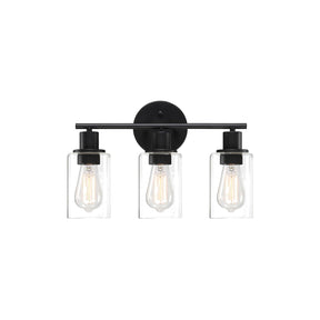 Bosco 3-light vanity light in matte black — studio view