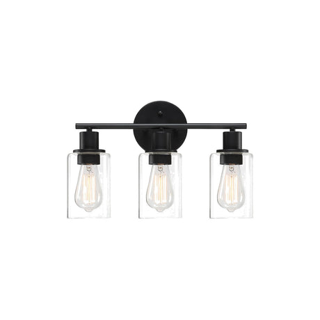 Bosco 3-light vanity light in matte black — studio view
