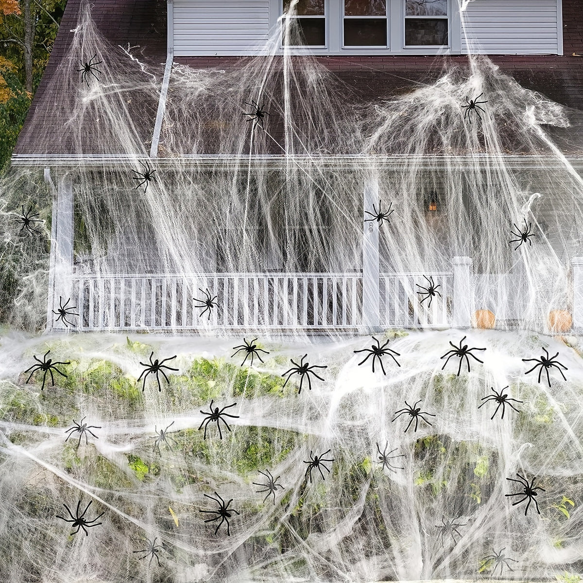 Real 1500 sqft Halloween cobweb with 50 spiders product photo