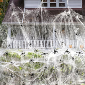 Real 1500 sqft Halloween cobweb with 50 spiders product photo