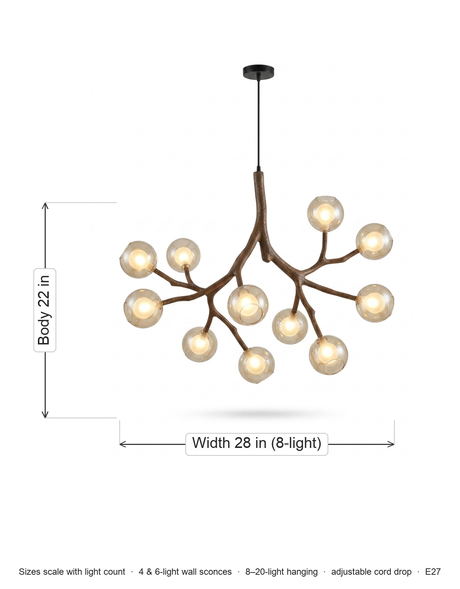 Thorne chandelier dimensions diagram