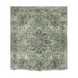Juniper sage vintage medallion rug, flat studio on white